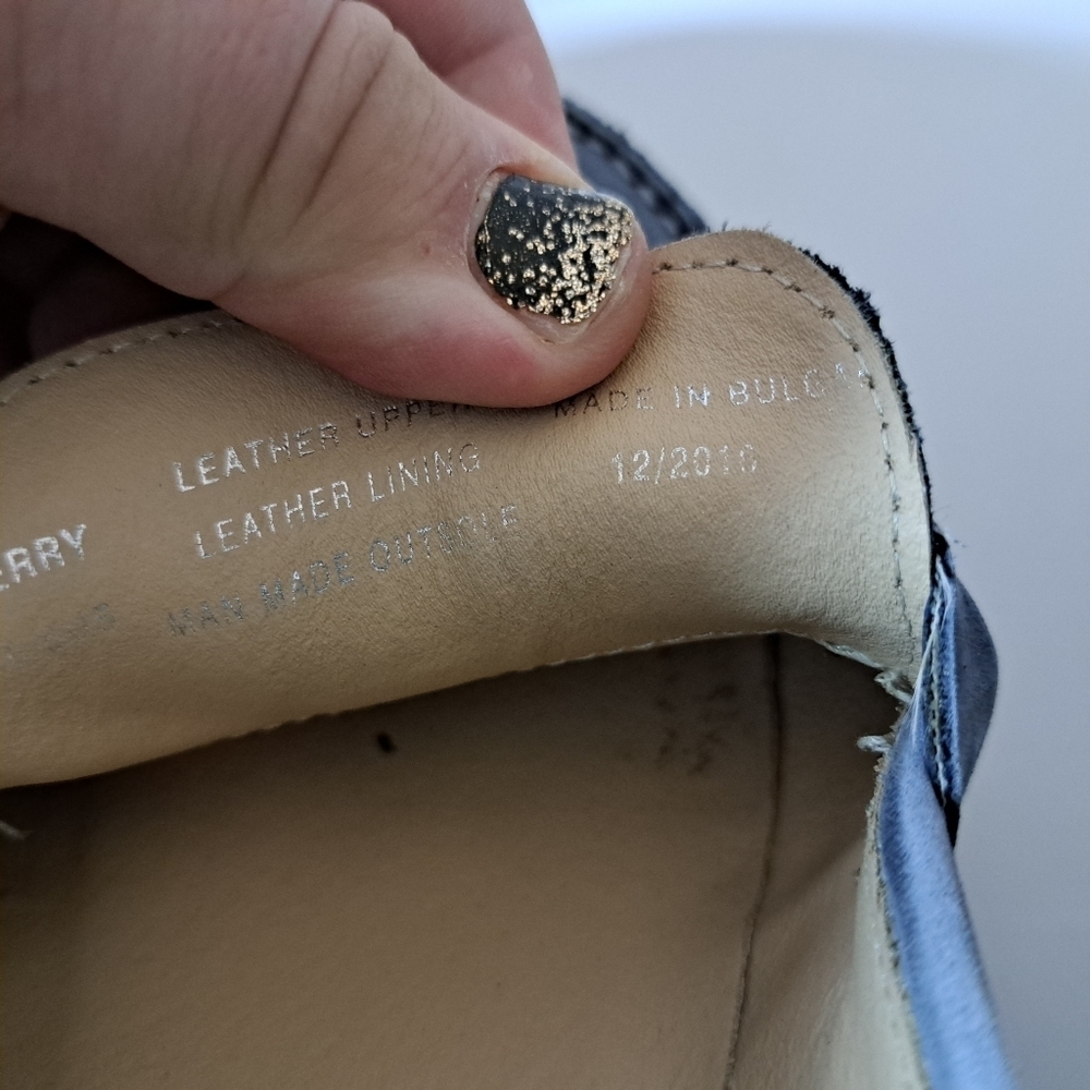Dune London Grateful Block‎ Heel Blue Suede Loafers - Picture 7 of 10